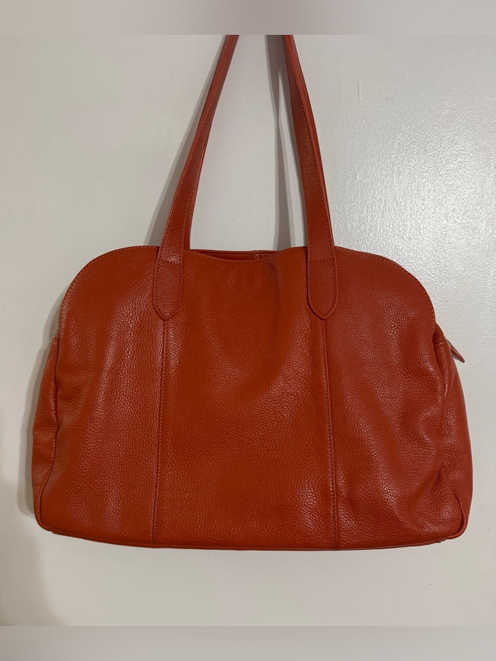 Vintage Zenith Orange Leather Shoulder Bag